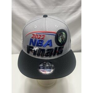 2022 NBA Finals Boston Celtics Snapback Hat New Era 9FIFTY Gray & Black Cap